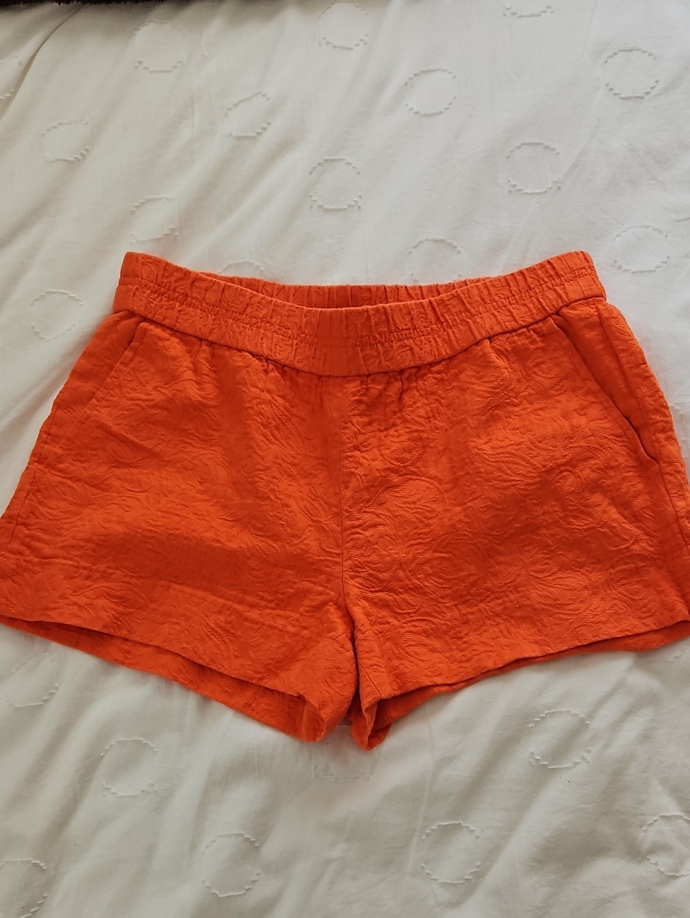 J. Crew Orange Textured Cotton Low Rise Shorts